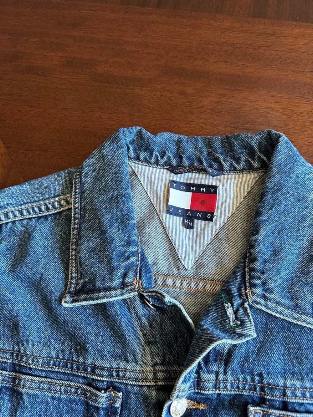 Vintage Tommy Hilfiger Embroidered Denim Jacket Women’s M Blue Y2K - Picture 3 of 5